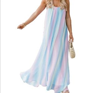 Colorful Sleeveless Maxi Dress